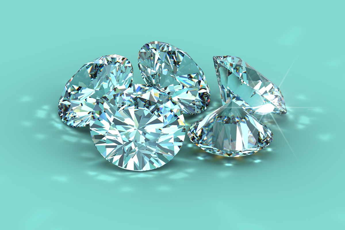 Diamanti su sfondo blu tiffany