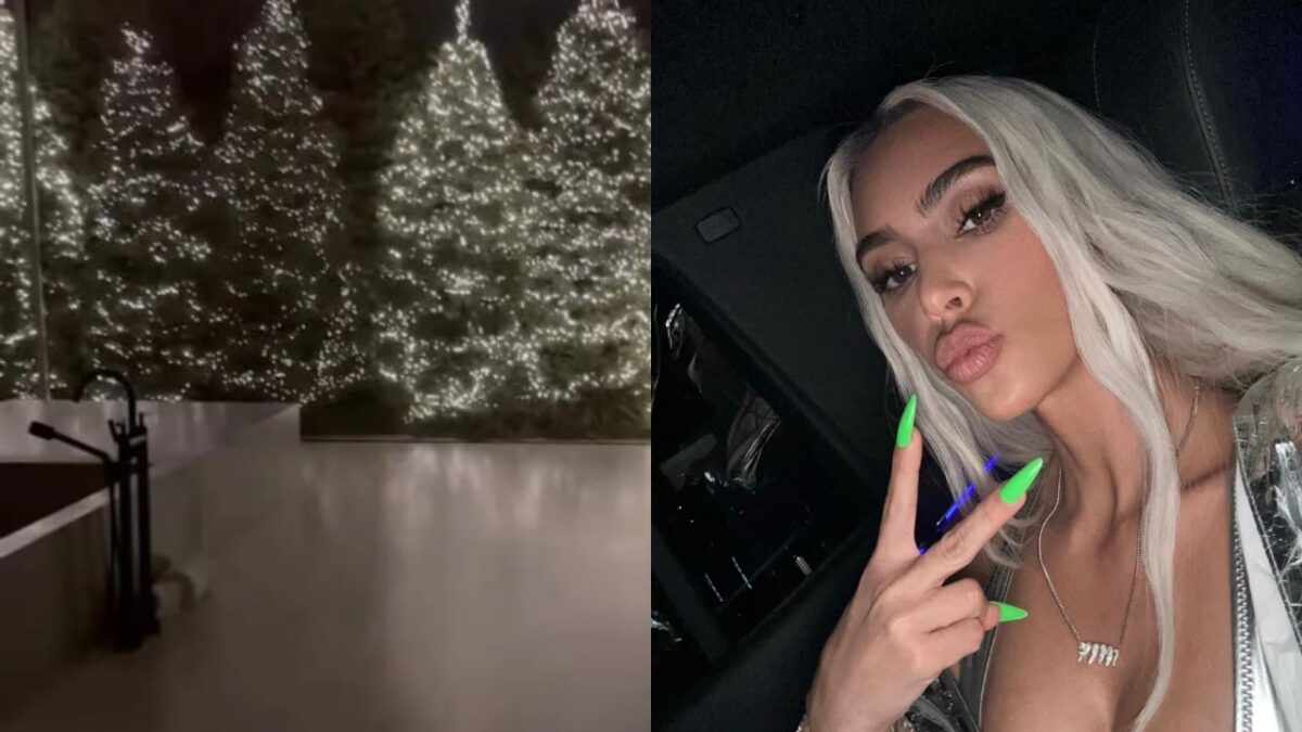 Kim Kardashian, bagno Extra Lusso con otto alberi di Natale!