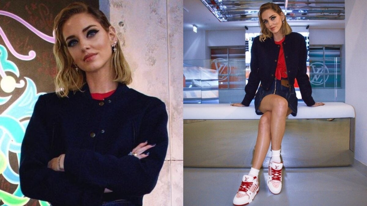 Milano Fashion Week, Chiara Ferragni con le esclusive sneakers in edizione limitata di Louis Vuitton