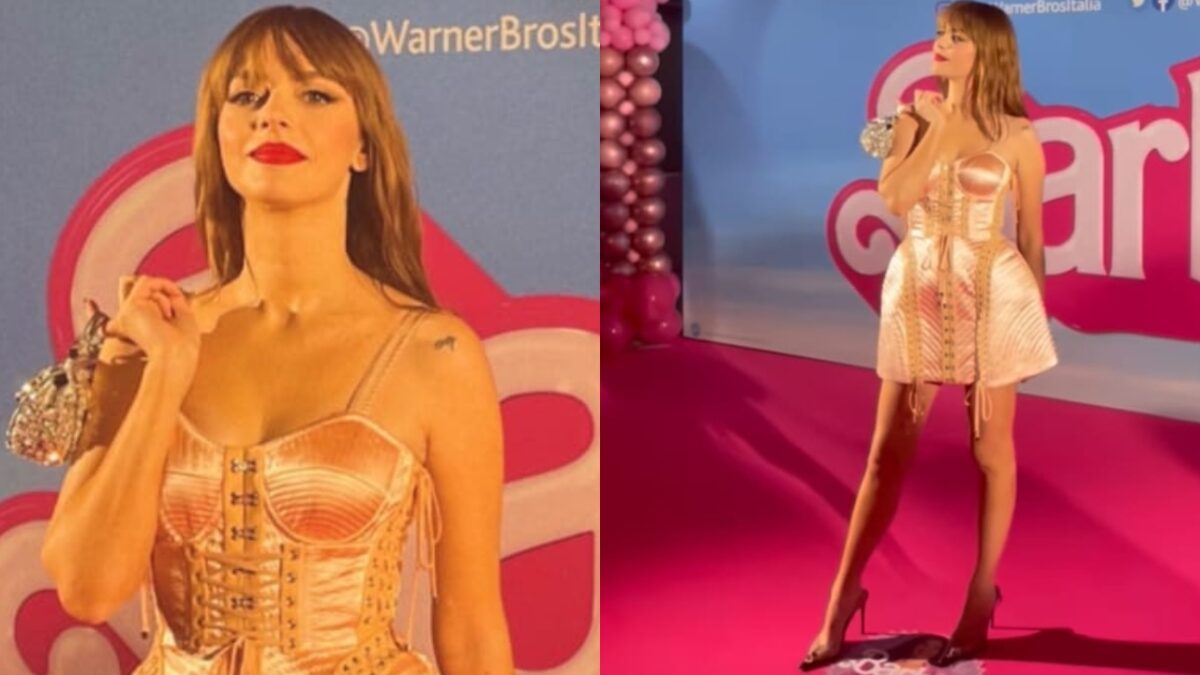 Annalisa regina di Stile alla première di Barbie, l’abito stringato è griffatissimo!