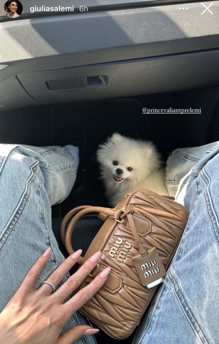 Galleria foto 'Giulia Salemi sfoggia la borsa Miu Miu più amata, ma quanto costa?' - foto 1