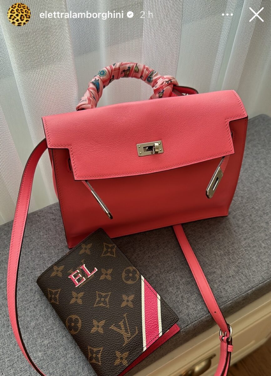 Galleria foto 'Elettra Lamborghini, porta passaporto griffato e la Borsa da migliaia di euro: che lusso!' - foto 1
