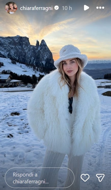 Chiara Ferragni, regina delle nevi con il total white Look FOTO