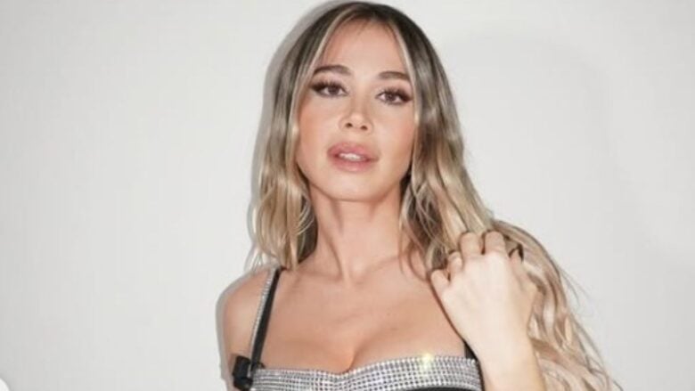 Diletta Leotta, anche in gravidanza non rinuncia allo stile più glamour con il dress nero con strass FOTO