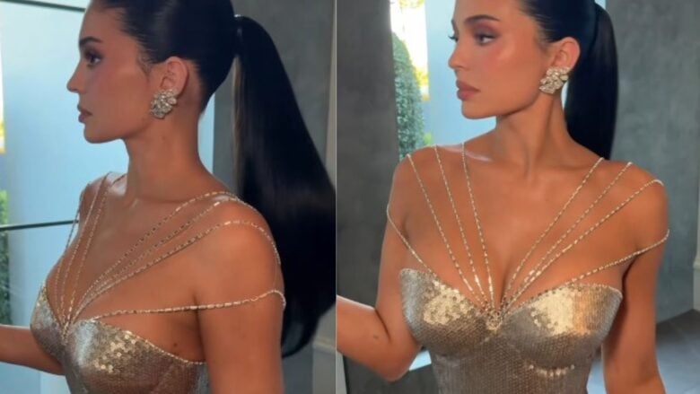 Kylie Jenner brilla ai Golden Globe 2026 con un meraviglioso abito lungo in paillettes silver