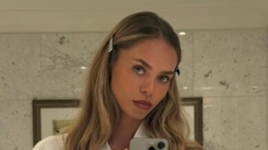 Laila Hasanovic sfila allo Stadio San Siro per Achille Lauro: eccola in passerella per la prima collezione del cantante con Dondup